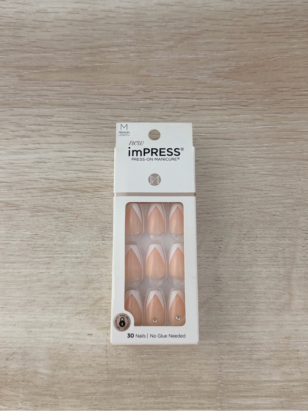 imPRESS French Nude Coffin Press-On Medium length Nails